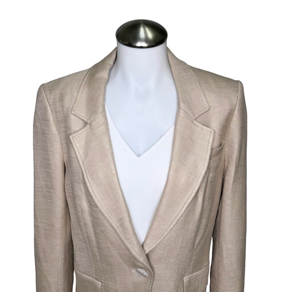 $645 VERONICA BEARD Lyda Dickey Blazer Jacket Sz 8 Beige Tan - Picture 3 of 16